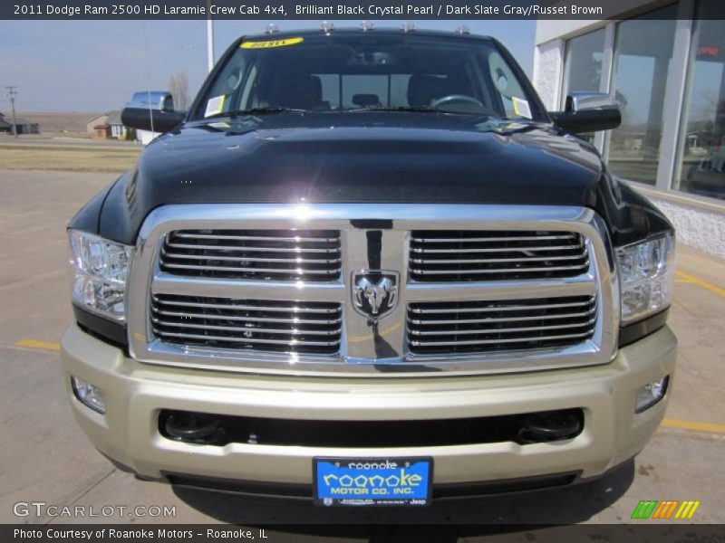 Brilliant Black Crystal Pearl / Dark Slate Gray/Russet Brown 2011 Dodge Ram 2500 HD Laramie Crew Cab 4x4