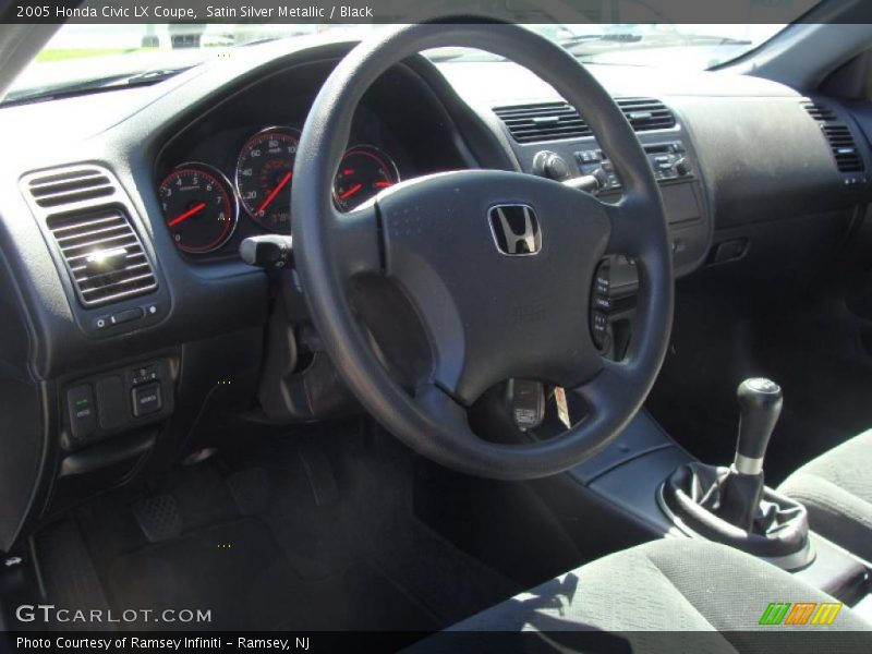 Satin Silver Metallic / Black 2005 Honda Civic LX Coupe