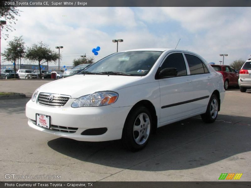 Super White / Beige 2008 Toyota Corolla CE