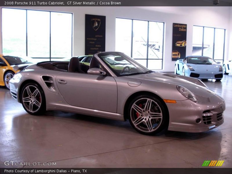GT Silver Metallic / Cocoa Brown 2008 Porsche 911 Turbo Cabriolet