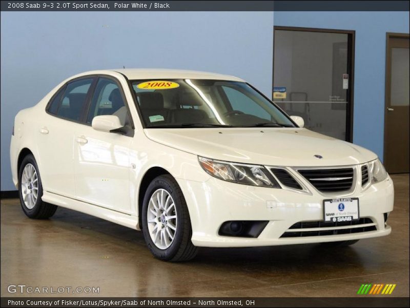 Polar White / Black 2008 Saab 9-3 2.0T Sport Sedan