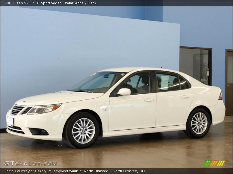 Polar White / Black 2008 Saab 9-3 2.0T Sport Sedan