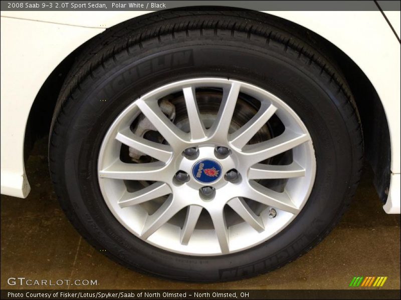 Polar White / Black 2008 Saab 9-3 2.0T Sport Sedan