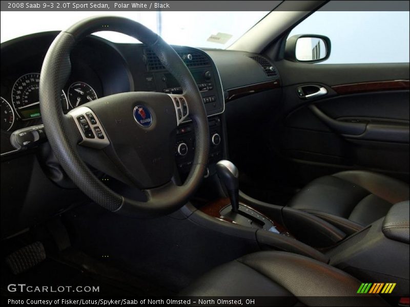 Polar White / Black 2008 Saab 9-3 2.0T Sport Sedan