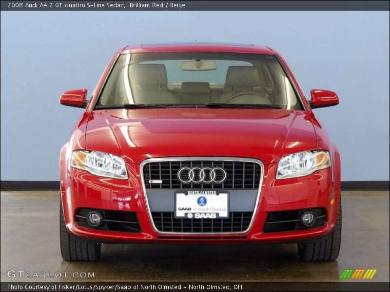 Brilliant Red / Beige 2008 Audi A4 2.0T quattro S-Line Sedan