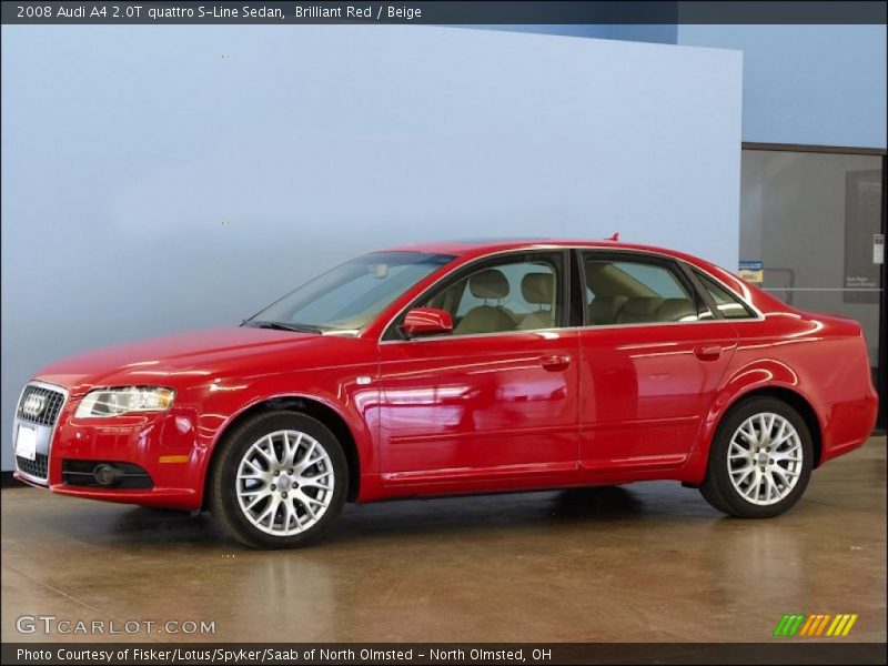 Brilliant Red / Beige 2008 Audi A4 2.0T quattro S-Line Sedan