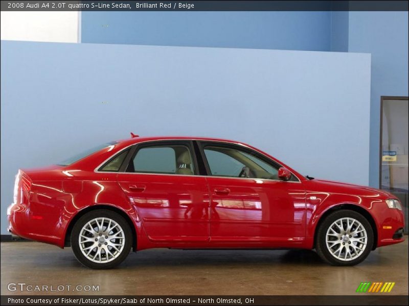 Brilliant Red / Beige 2008 Audi A4 2.0T quattro S-Line Sedan