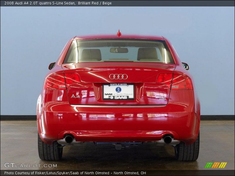 Brilliant Red / Beige 2008 Audi A4 2.0T quattro S-Line Sedan