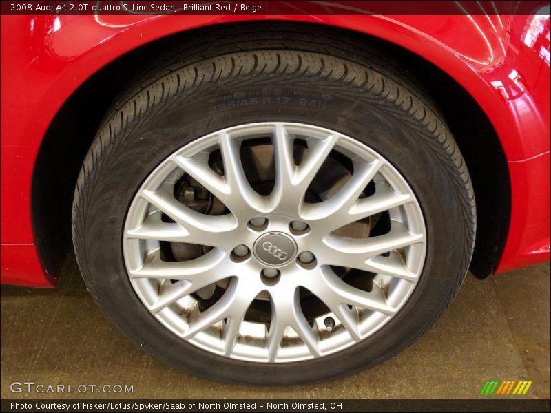 Brilliant Red / Beige 2008 Audi A4 2.0T quattro S-Line Sedan