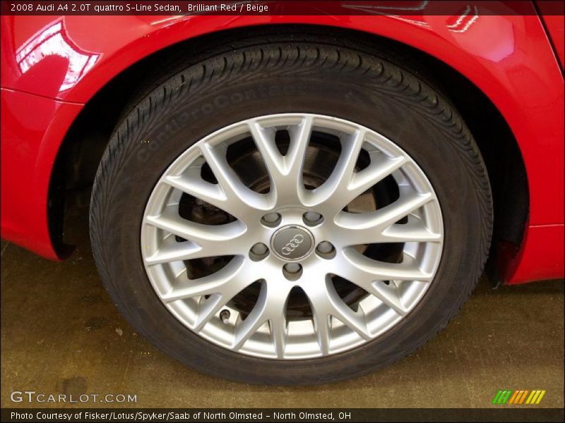 Brilliant Red / Beige 2008 Audi A4 2.0T quattro S-Line Sedan