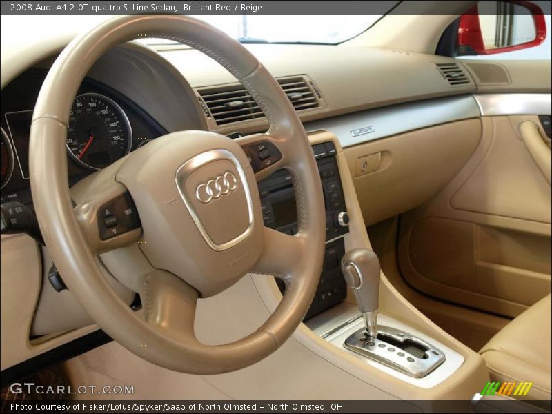 Brilliant Red / Beige 2008 Audi A4 2.0T quattro S-Line Sedan