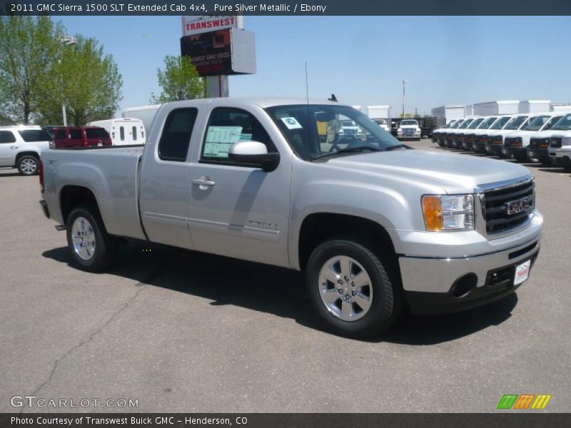Pure Silver Metallic / Ebony 2011 GMC Sierra 1500 SLT Extended Cab 4x4