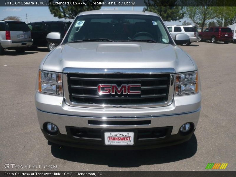 Pure Silver Metallic / Ebony 2011 GMC Sierra 1500 SLT Extended Cab 4x4