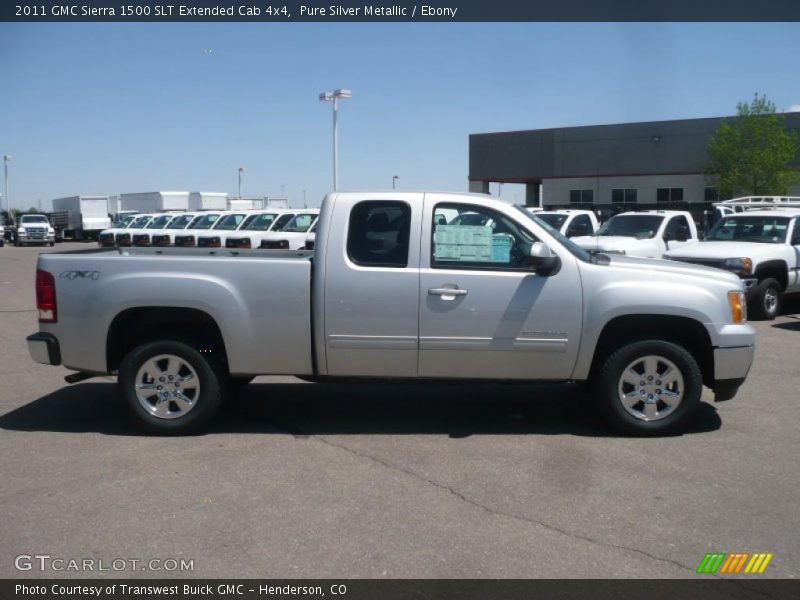 Pure Silver Metallic / Ebony 2011 GMC Sierra 1500 SLT Extended Cab 4x4