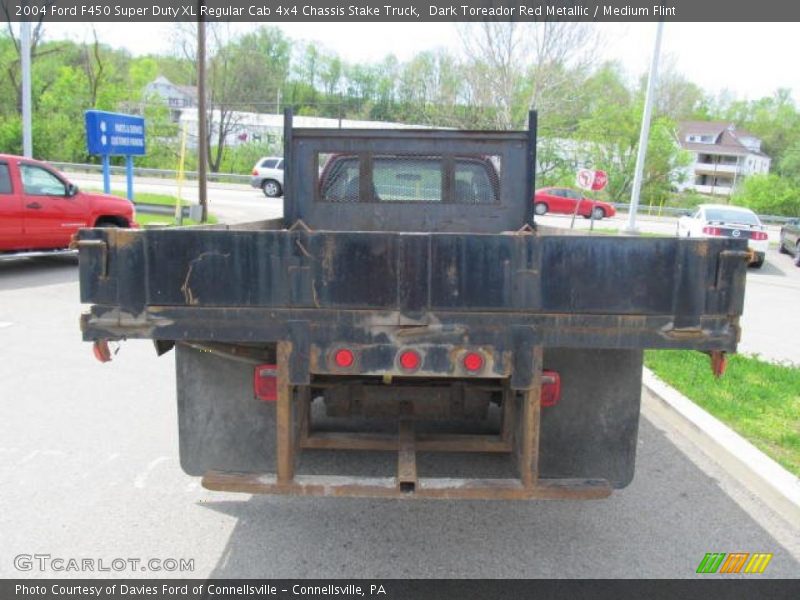 Dark Toreador Red Metallic / Medium Flint 2004 Ford F450 Super Duty XL Regular Cab 4x4 Chassis Stake Truck