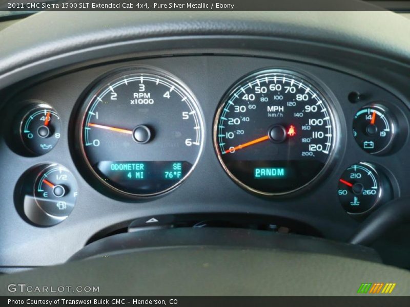 Pure Silver Metallic / Ebony 2011 GMC Sierra 1500 SLT Extended Cab 4x4