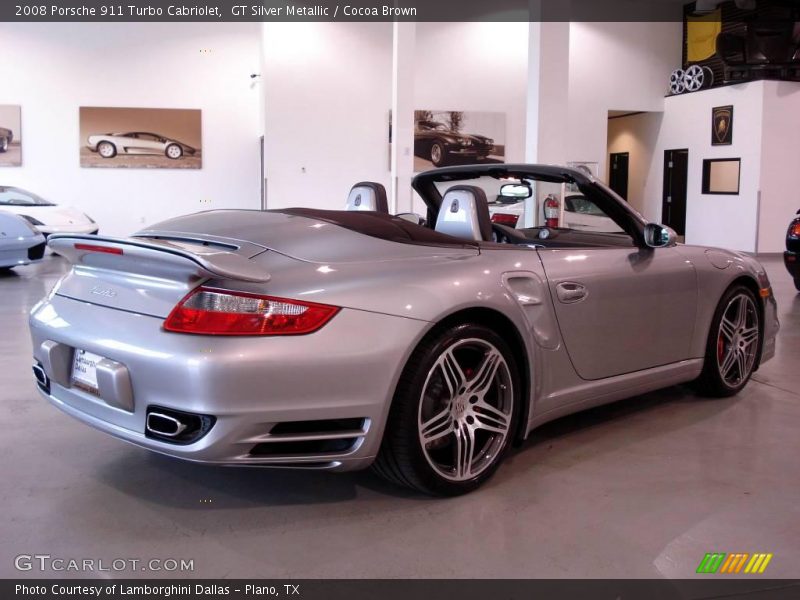 GT Silver Metallic / Cocoa Brown 2008 Porsche 911 Turbo Cabriolet