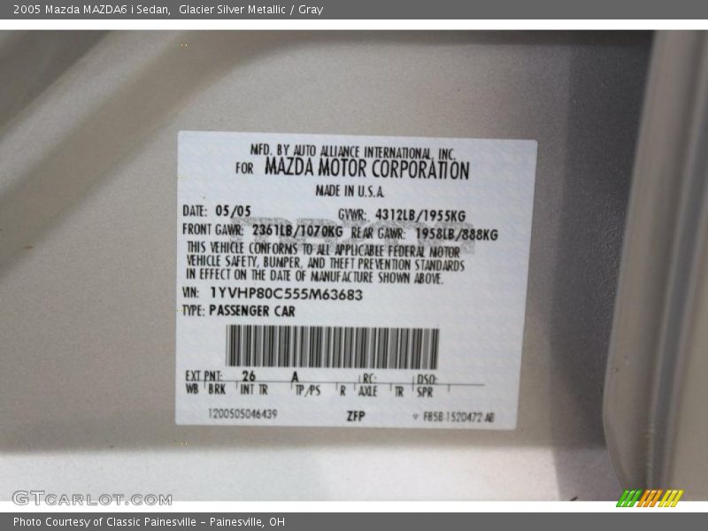 Glacier Silver Metallic / Gray 2005 Mazda MAZDA6 i Sedan