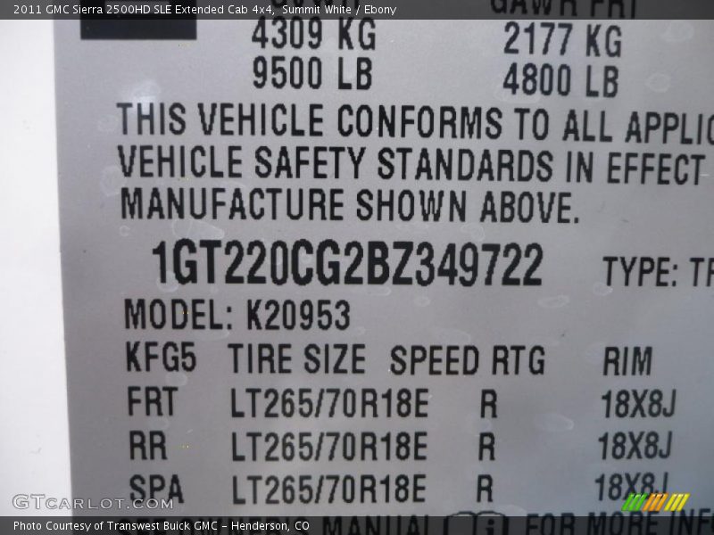 Summit White / Ebony 2011 GMC Sierra 2500HD SLE Extended Cab 4x4