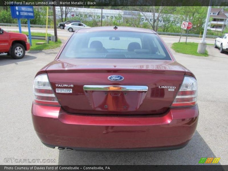 Merlot Metallic / Black 2008 Ford Taurus Limited AWD