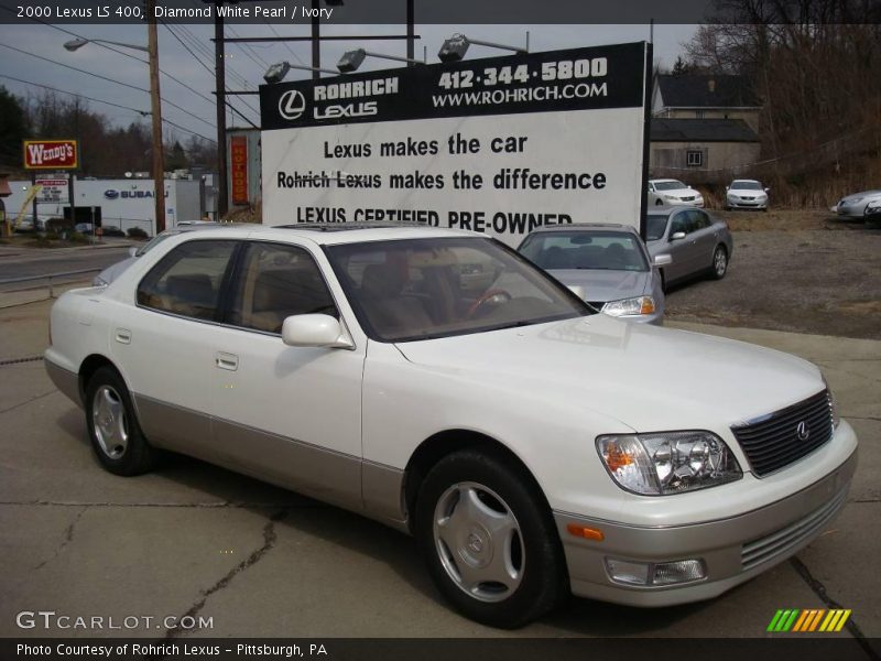 Diamond White Pearl / Ivory 2000 Lexus LS 400