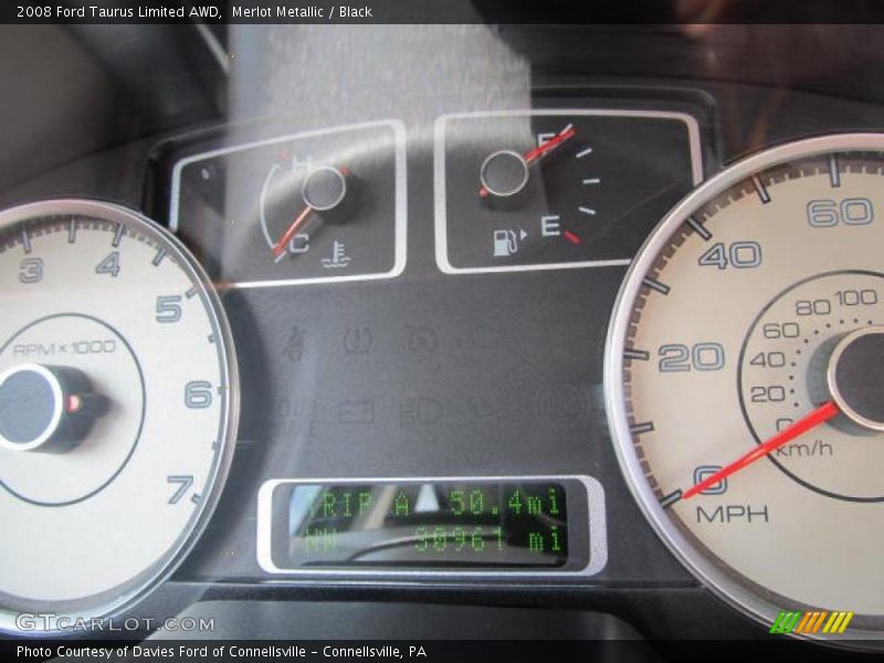 Merlot Metallic / Black 2008 Ford Taurus Limited AWD