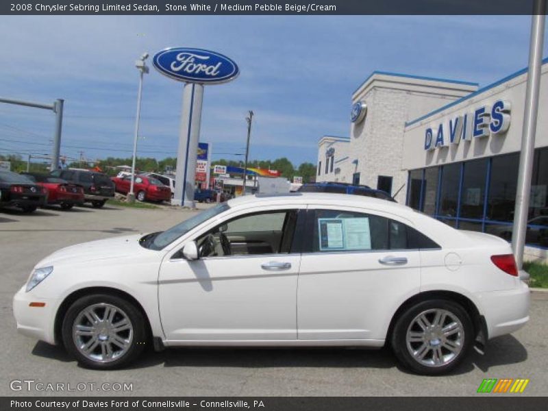 Stone White / Medium Pebble Beige/Cream 2008 Chrysler Sebring Limited Sedan