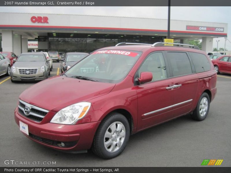 Cranberry Red / Beige 2007 Hyundai Entourage GLS