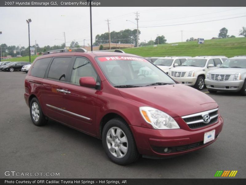 Cranberry Red / Beige 2007 Hyundai Entourage GLS