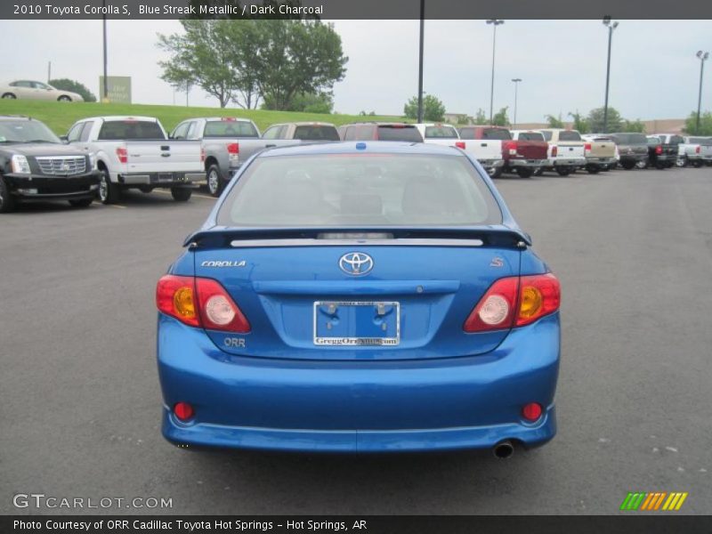 Blue Streak Metallic / Dark Charcoal 2010 Toyota Corolla S