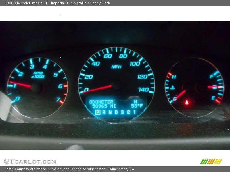 Imperial Blue Metallic / Ebony Black 2008 Chevrolet Impala LT
