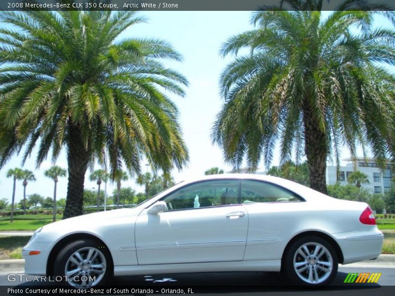 Arctic White / Stone 2008 Mercedes-Benz CLK 350 Coupe