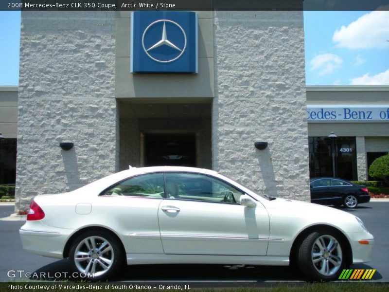 Arctic White / Stone 2008 Mercedes-Benz CLK 350 Coupe