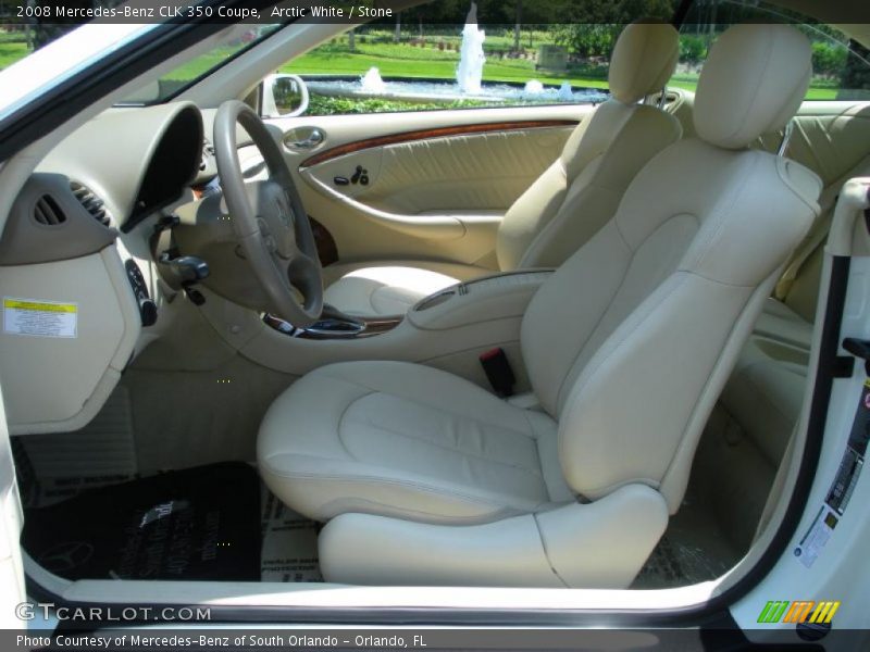 Arctic White / Stone 2008 Mercedes-Benz CLK 350 Coupe