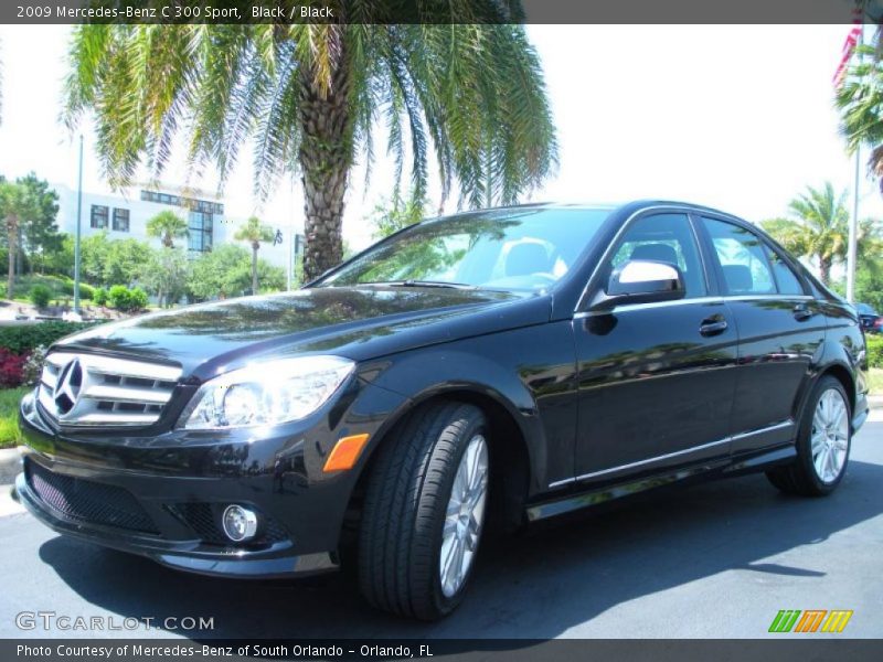Black / Black 2009 Mercedes-Benz C 300 Sport