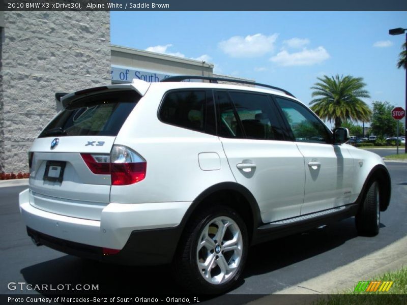 Alpine White / Saddle Brown 2010 BMW X3 xDrive30i