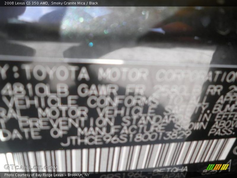 Smoky Granite Mica / Black 2008 Lexus GS 350 AWD