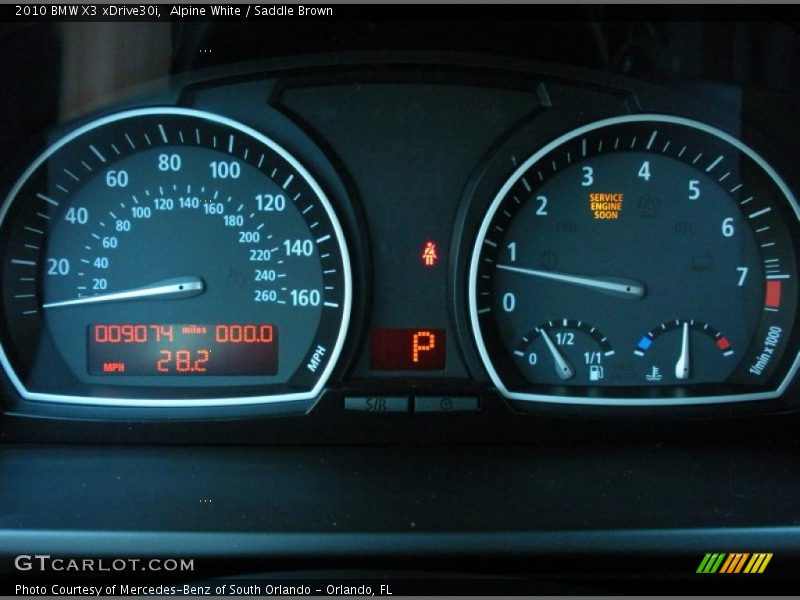 Alpine White / Saddle Brown 2010 BMW X3 xDrive30i