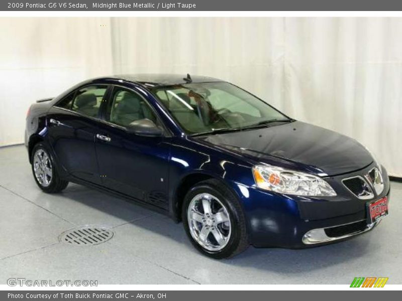 Midnight Blue Metallic / Light Taupe 2009 Pontiac G6 V6 Sedan