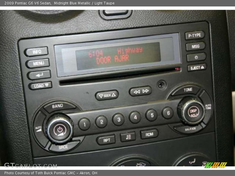 Midnight Blue Metallic / Light Taupe 2009 Pontiac G6 V6 Sedan