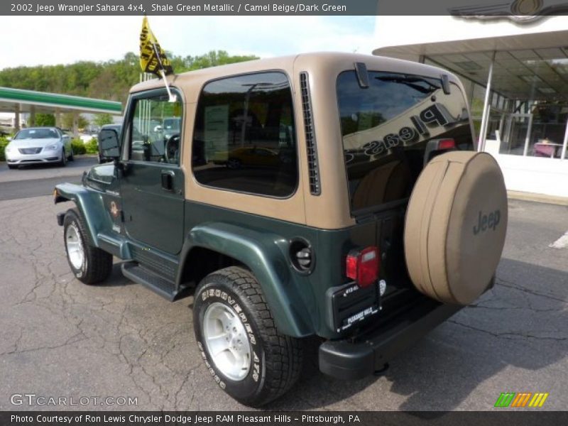 Shale Green Metallic / Camel Beige/Dark Green 2002 Jeep Wrangler Sahara 4x4