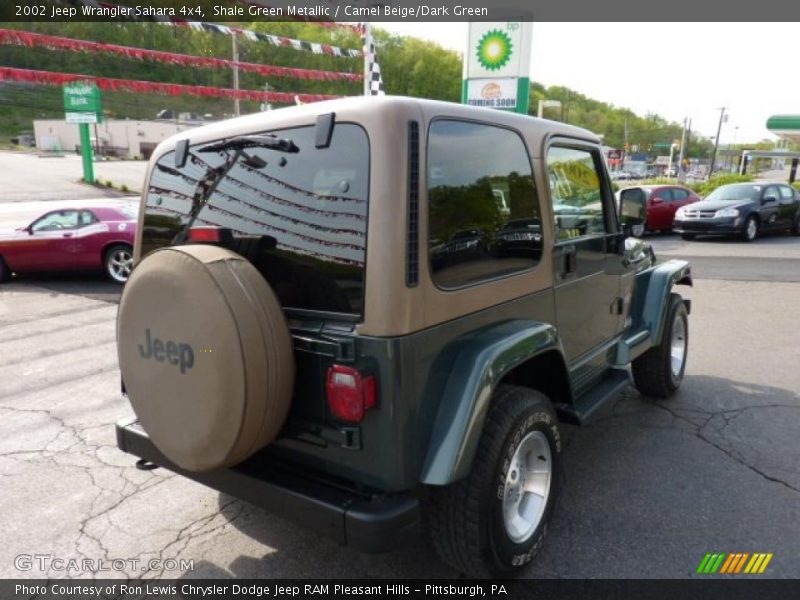 Shale Green Metallic / Camel Beige/Dark Green 2002 Jeep Wrangler Sahara 4x4