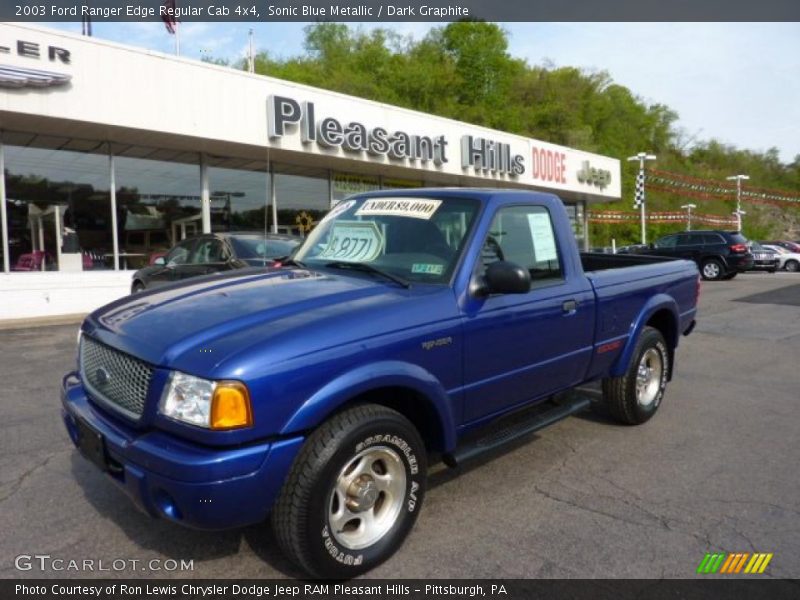 Sonic Blue Metallic / Dark Graphite 2003 Ford Ranger Edge Regular Cab 4x4
