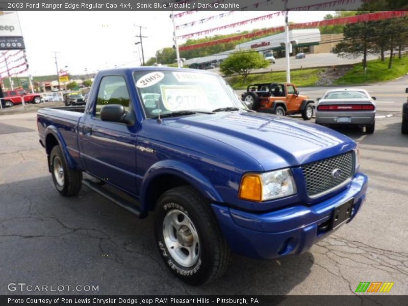 Sonic Blue Metallic / Dark Graphite 2003 Ford Ranger Edge Regular Cab 4x4