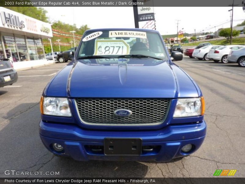 Sonic Blue Metallic / Dark Graphite 2003 Ford Ranger Edge Regular Cab 4x4