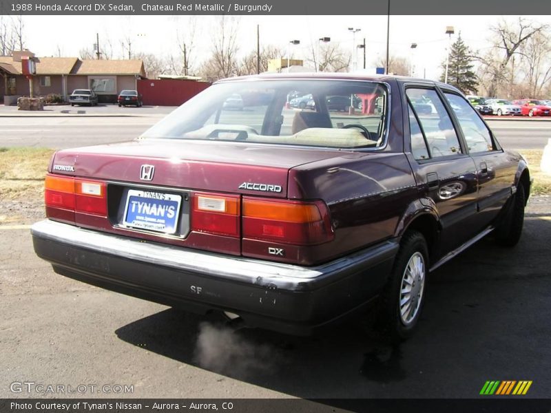 Chateau Red Metallic / Burgundy 1988 Honda Accord DX Sedan