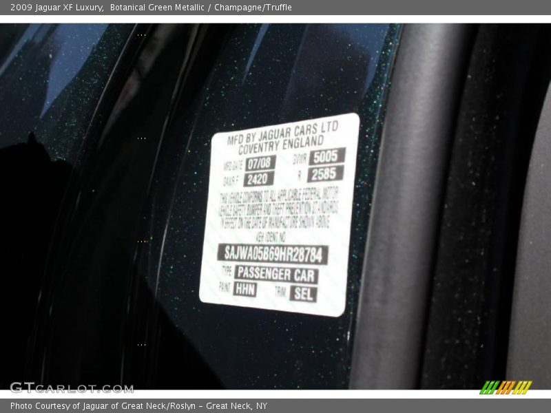 Botanical Green Metallic / Champagne/Truffle 2009 Jaguar XF Luxury