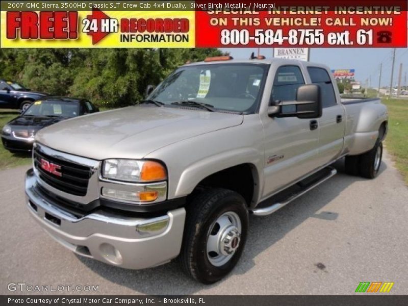 Silver Birch Metallic / Neutral 2007 GMC Sierra 3500HD Classic SLT Crew Cab 4x4 Dually