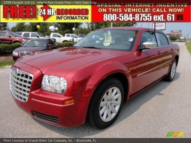 Inferno Red Crystal Pearl / Dark Slate Gray 2008 Chrysler 300 LX