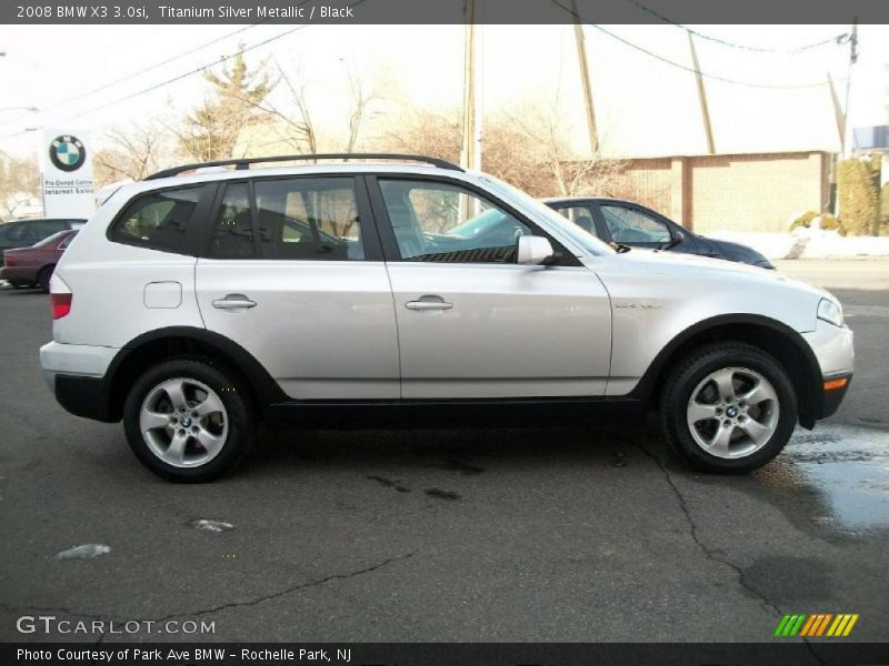 Titanium Silver Metallic / Black 2008 BMW X3 3.0si